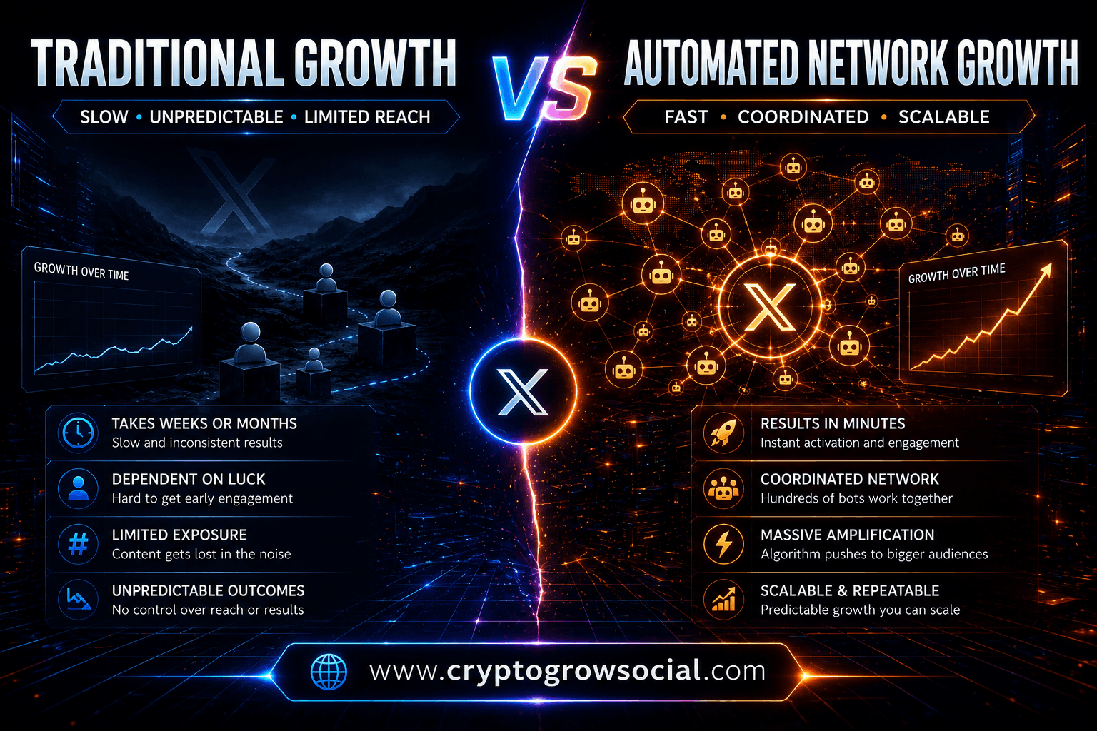 Traditional Growth vs Automated Networks