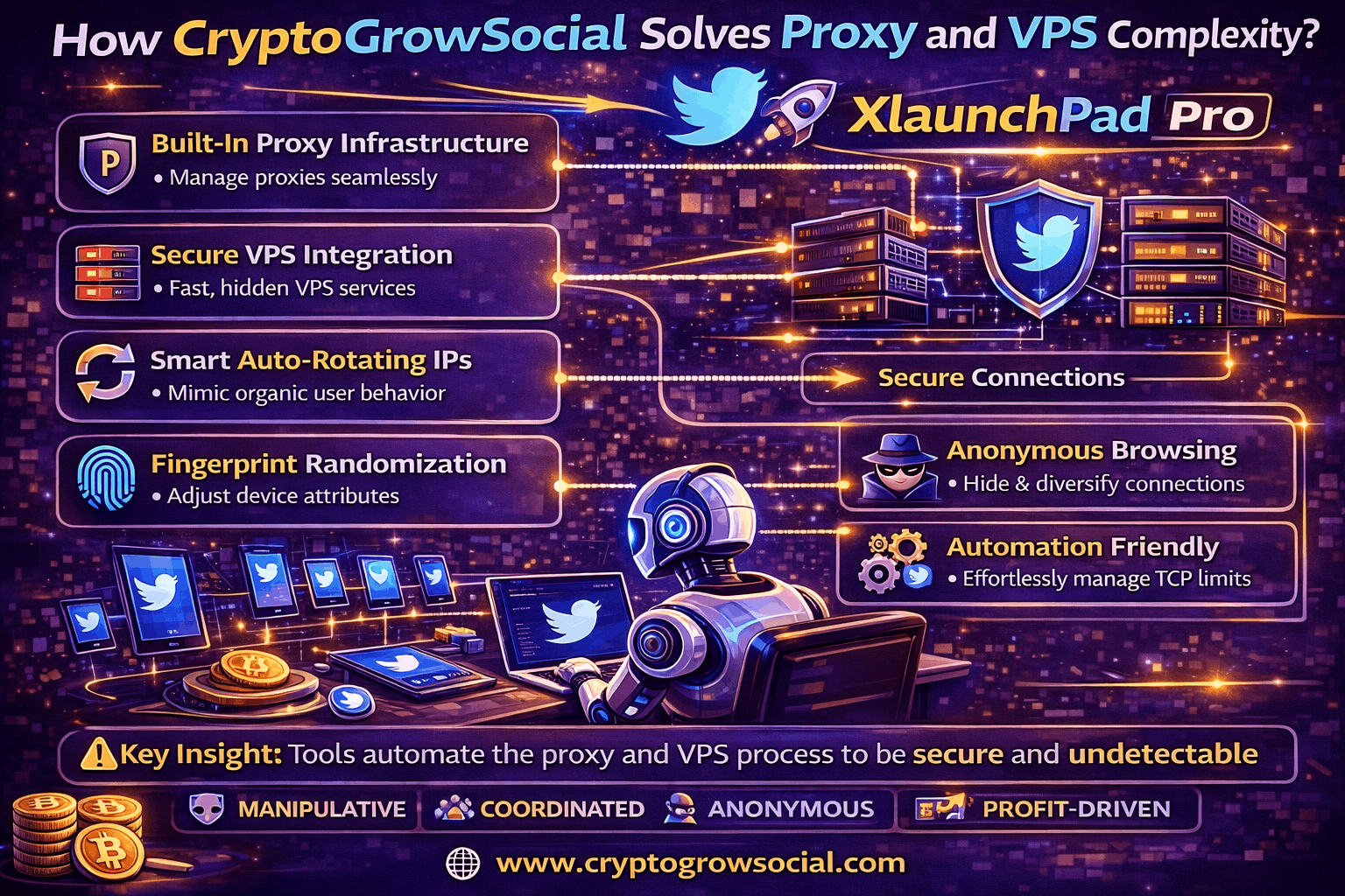 How CryptoGrowSocial Solves Proxy and VPS Complexity?