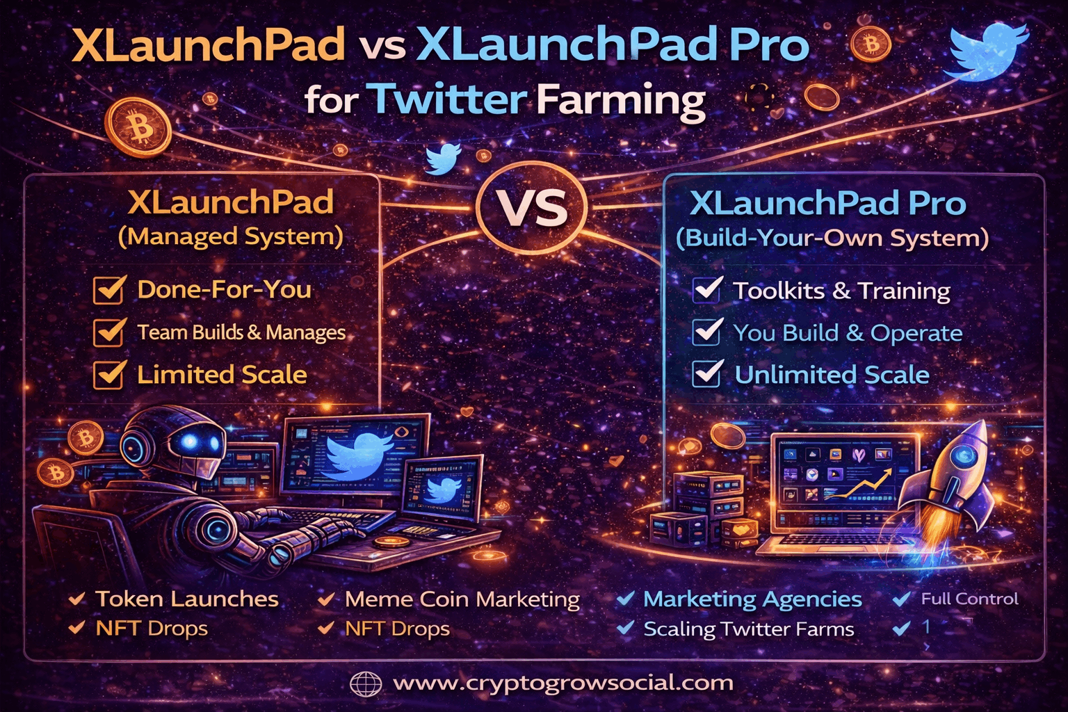 XLaunchPad vs XLaunchPad Pro for Twitter Farming