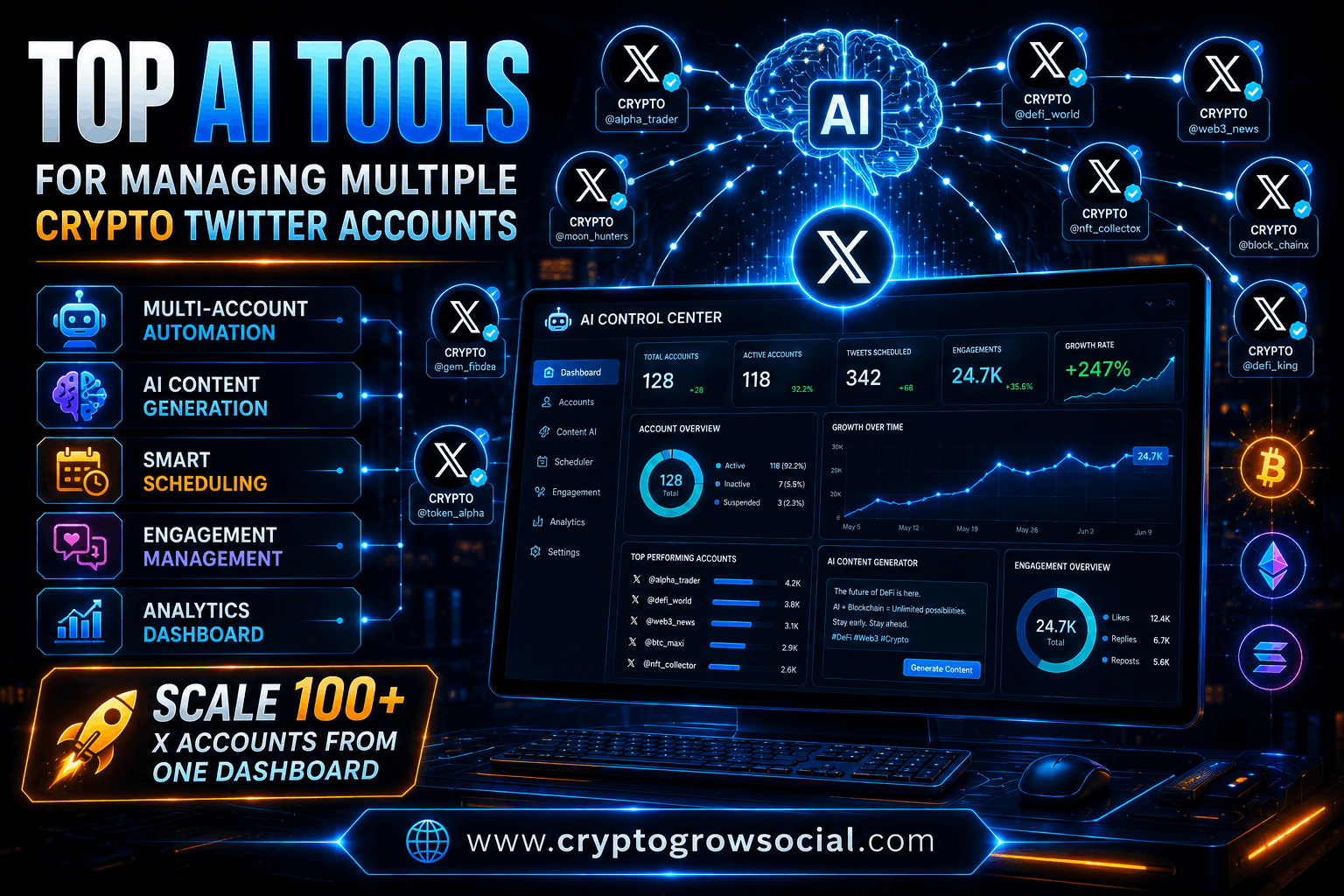 Top AI Tools for Managing Multiple Crypto Twitter Accounts